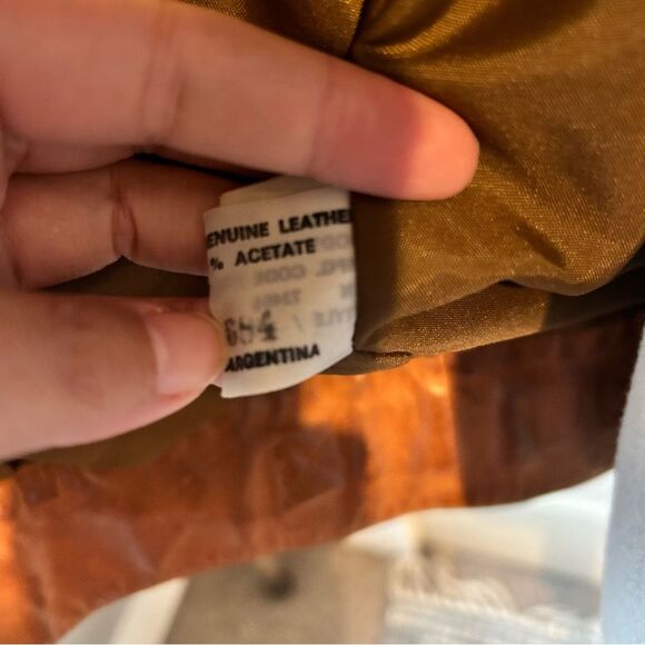 Vintage Gino di Giorgio Brown 1980s Bomber Brown Leather Jacket - Medium - Picture 11 of 11